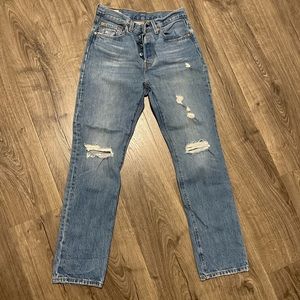 Levi's straightleg distressed denim jeans
